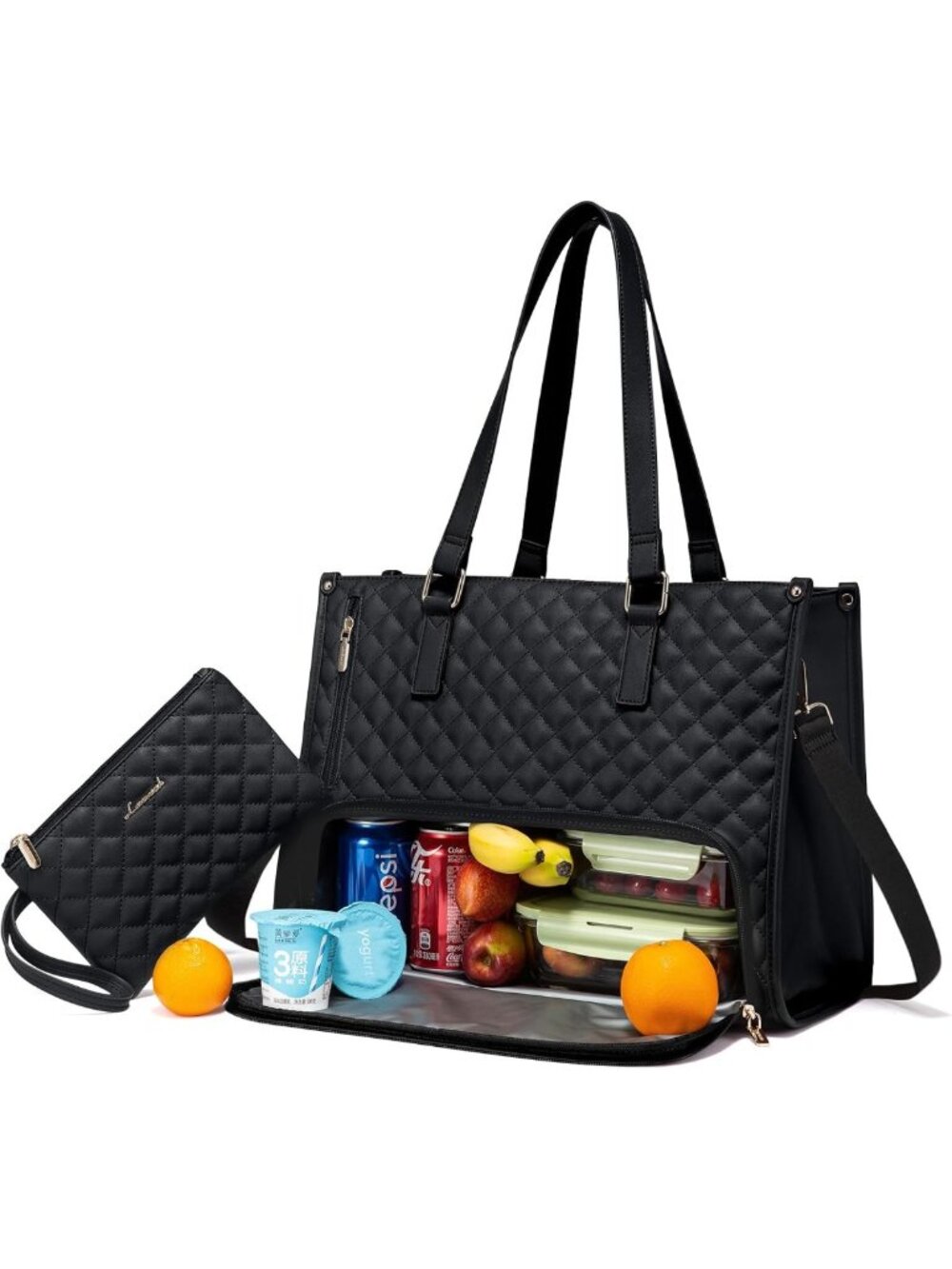 Stylish Insulated Lunch Tote & Laptop Bag, Large Capacity for Work & Travel